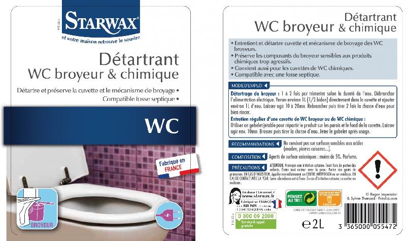 Détartrant WC et broyeurs STARWAX - 2L - pour WC chimiques et broyeurs_1