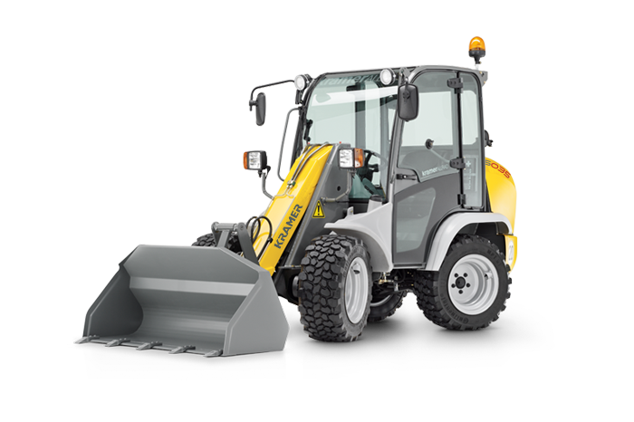 Chargeuse Kramer 5035 adaptée aux espaces restreints avec une hauteur de passage inférieure à 2 m