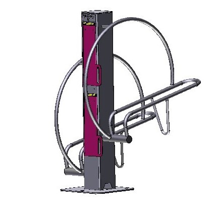 Support et borne recharge extérieure 2 vélos électriques - velec duo_1