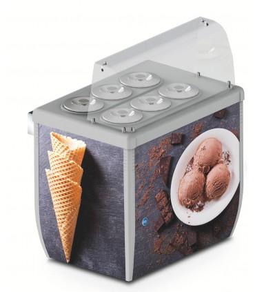Vitrine à crèmes glacées pour chr, traiteurs, boulangeries, pâtisseries, marchands de glace et snacks - globo retro 330 iarp_0