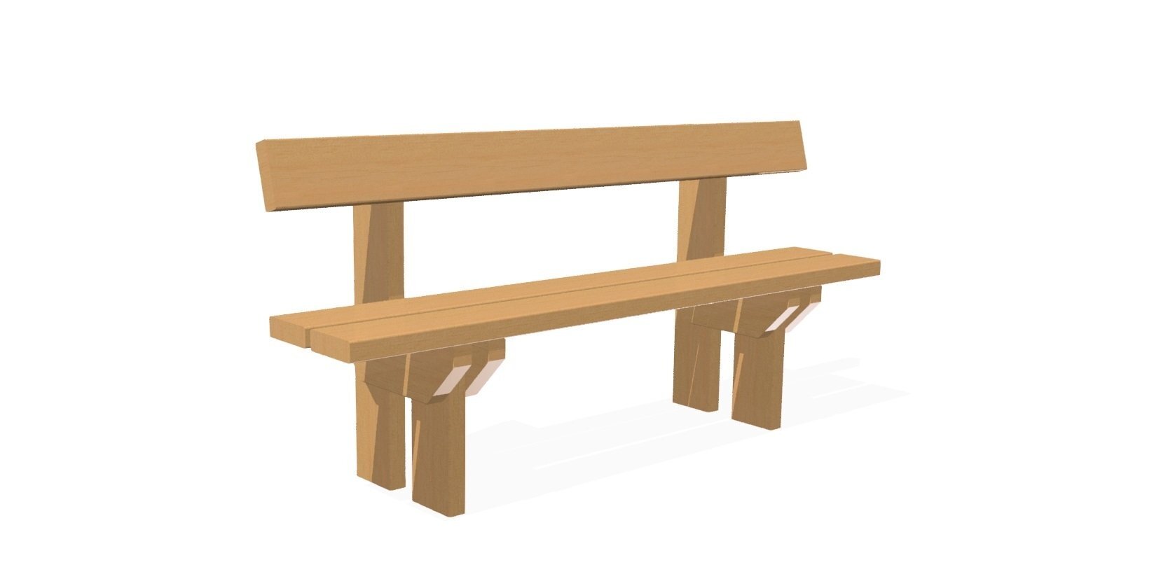 Banc public avec dossier en bois traité classe IV - Référence MUB25 - Longueur 1m70_1