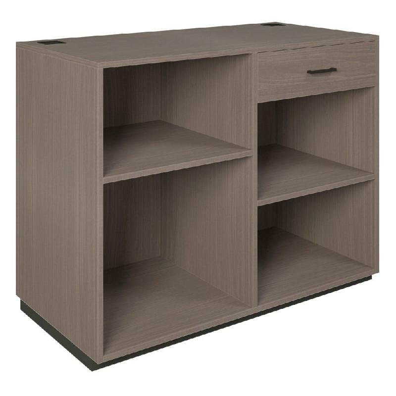 Comptoir Vertigo T01 MDF noir et noyer foncé 120x60x93cm_1