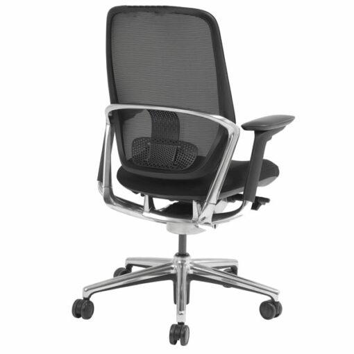 Fauteuil de bureau ergonomique YOKO - neuf - système synchrone, support lombaire réglable, accoudoirs 4D - aluminium chromé_1
