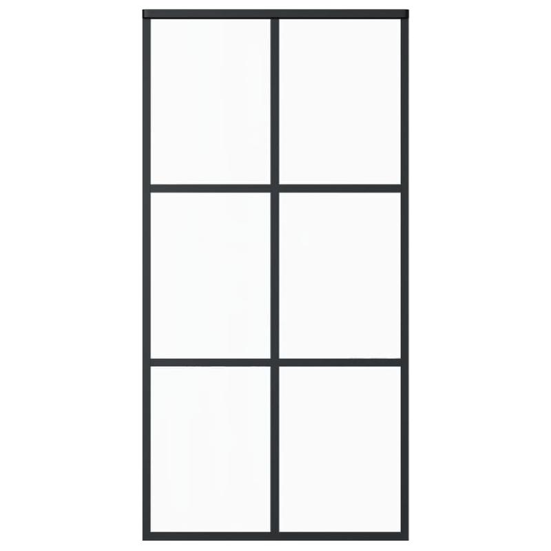 Vidaxl porte coulissante et quincaillerie verre et aluminium 102x205cm 3081949_1