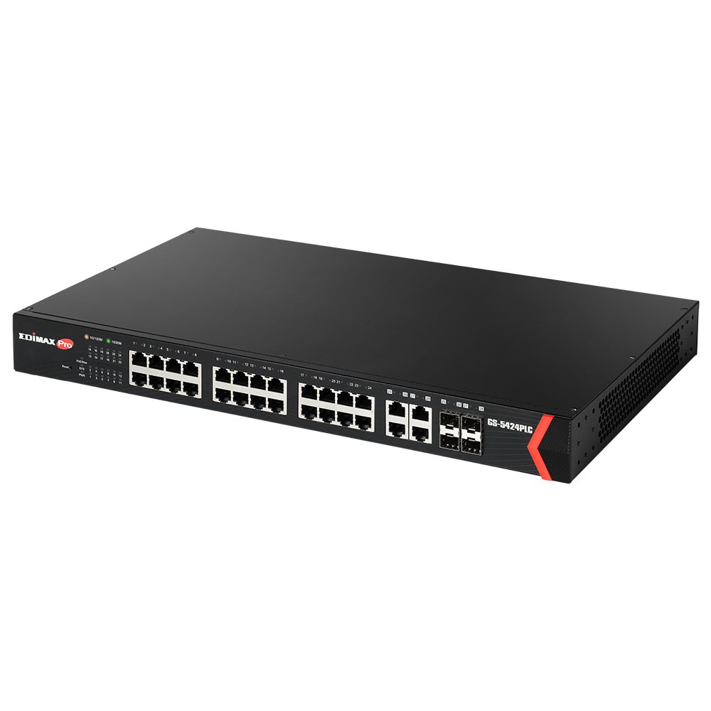 Commutateurs - switch - Edimax Pro GS-5424PLC - 24 ports Gigabit PoE+ longue portée - 450W_1