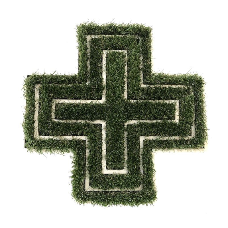 Croix de pharmacie végétales - Mousse pour l'intérieur uniquement, Vert naturel, Style 4_1