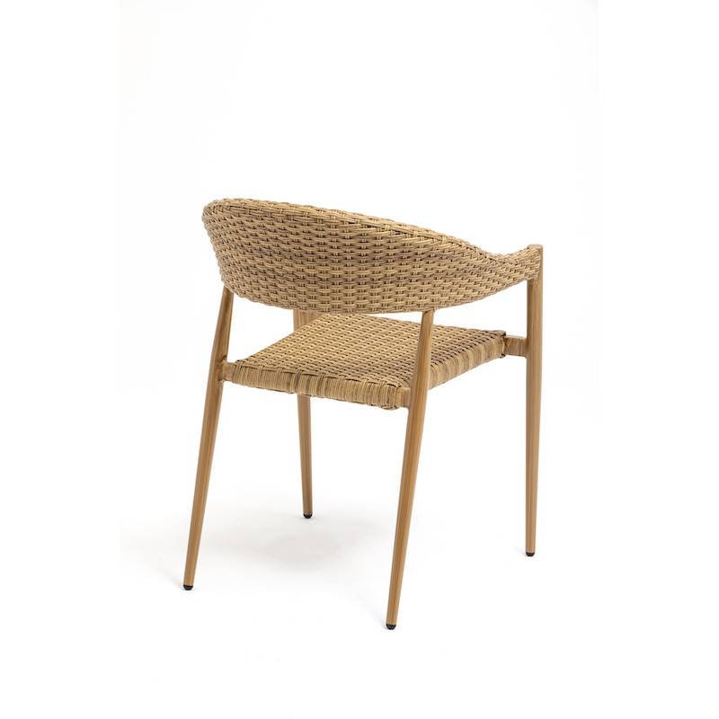 Fauteuil de terrasse RIVIEIRA - tressage imitation rotin, résistant, confortable et pratique_1