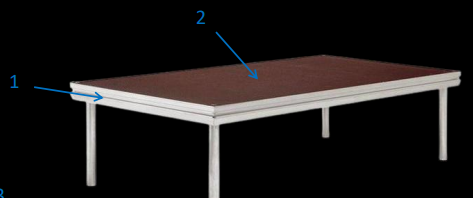 Praticable 2x1m avec accessoires de montage - 750kg/m² -EMS DESK 750_1