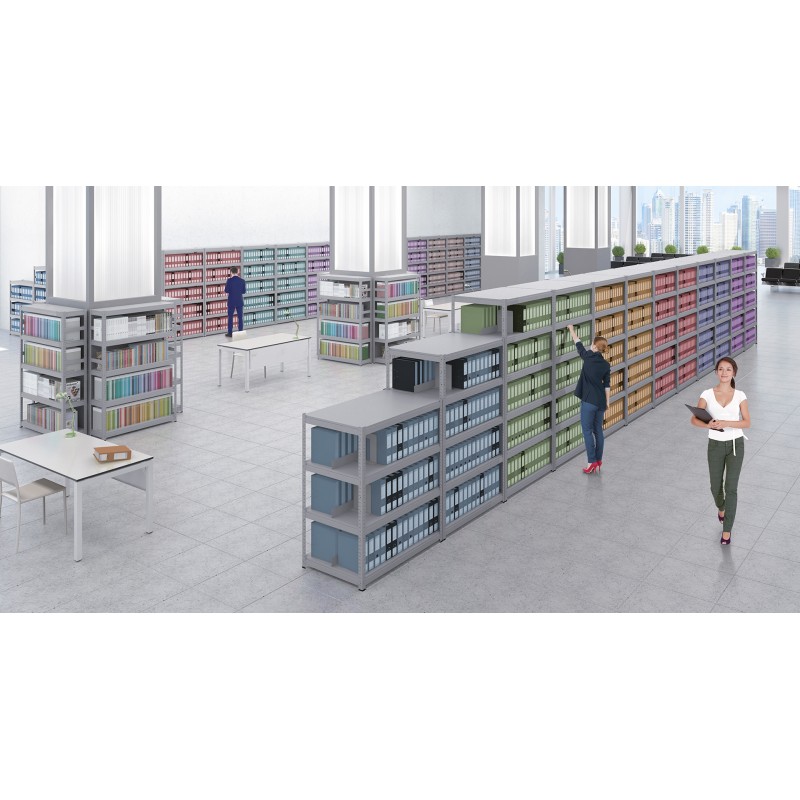 Rayonnage avec tablettes réglables en acier pour magasins, entrepôts, archives et réserves - 25 références disponibles_1