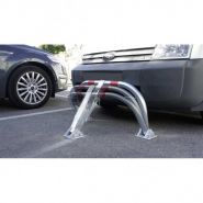 Arceau urbain rabattable Disset Odiseo - Ø55 mm - Dimensions 960x425x455 mm - Acier galvanisé avec bandes réfléchissantes rouges_1