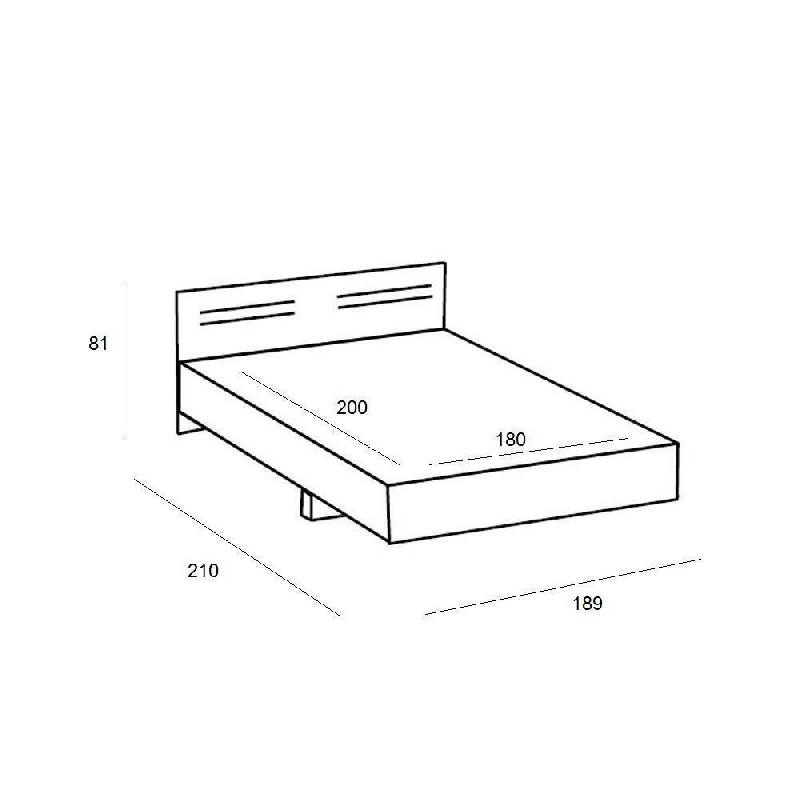 Lit design Idaho 180 x 200 cm - Chêne silver vieilli et rechampis graphite_1