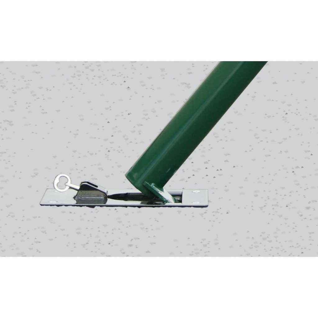 Potelet rabattable Solibloc inox - diamètre 76mm - système de verrouillage clé triangle - Réf : 8206678_1