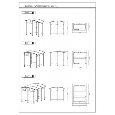 Abri fumeur isolé - Structure en acier zingué - Bardage plexiglas - Banc assis-debout inclus_1