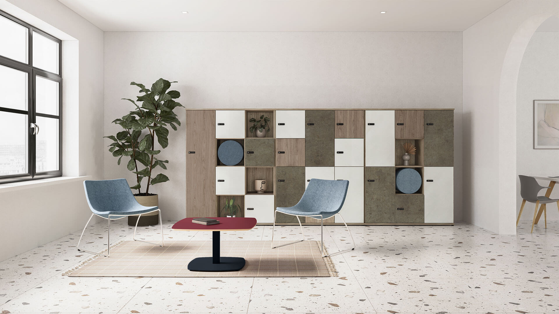 Casier vestiaire 1 porte et 3 simples - CUBIK - 9 coloris au choix_1