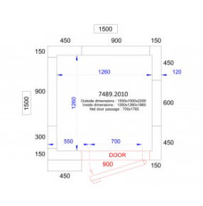 Chambre froide professionnelle de 1500 x 1500 mm_1