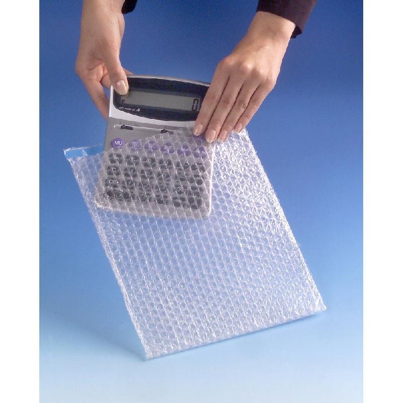 Sachets bulles avec adhésif repositionnable - 25x30cm + rabat 5cm - par 50 - Polyethylene basse densité_1