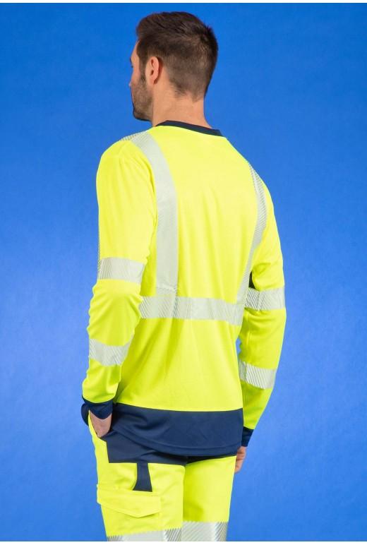 Tee-shirt manches longues col V haute visibilité - Visio Maille réf. 006*LHV - EN ISO 20471 classe 3_1