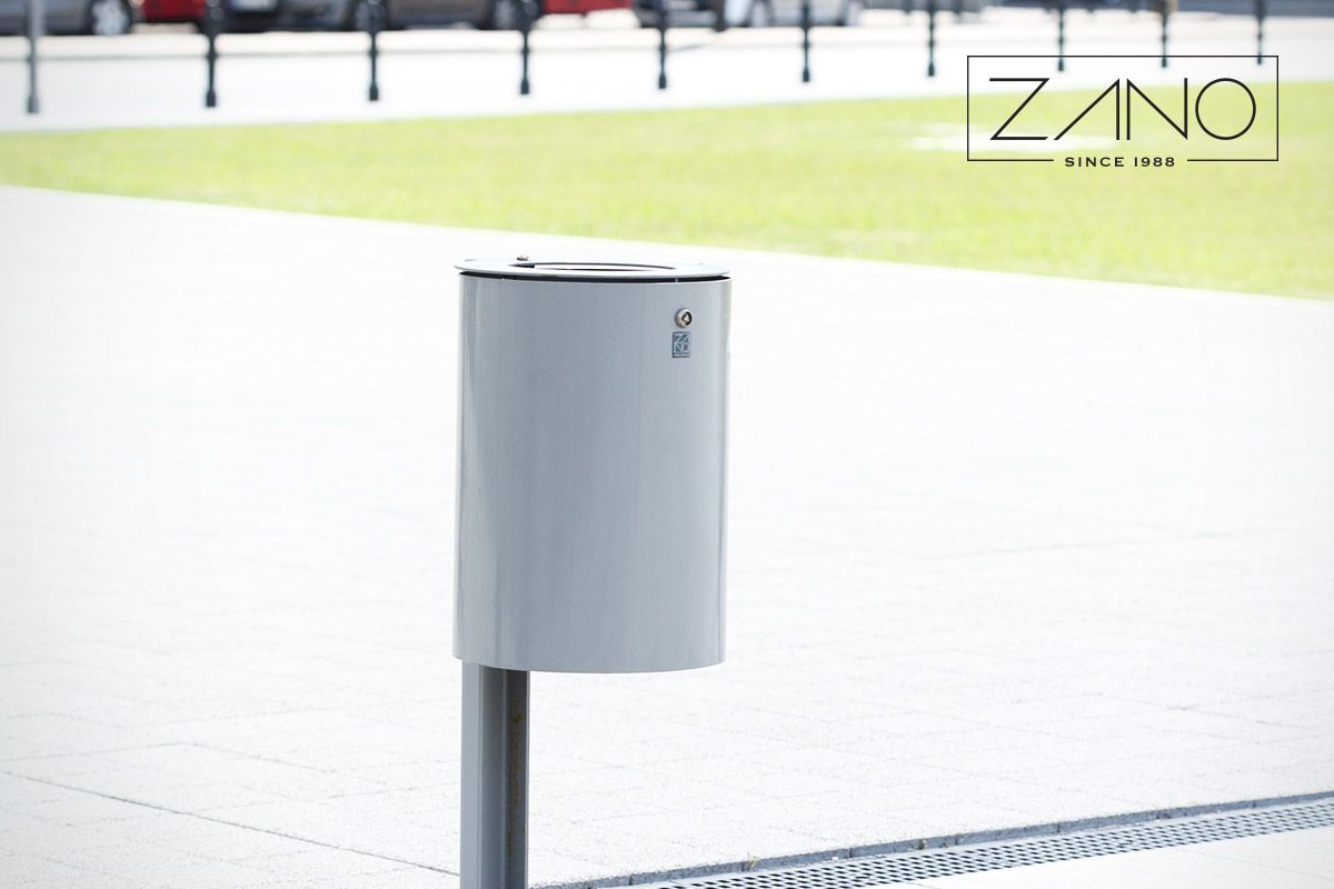 Poubelle urbaine Aries - Zano - 37L - acier noir ou inox brossé - design moderne et résistant_1