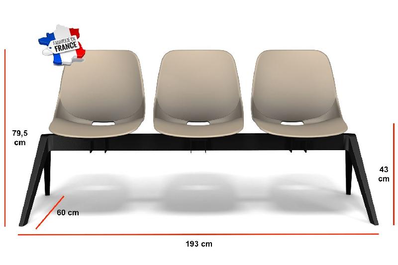 Poutre d'accueil BAKEA - Sokoa - Noir, 3 places_1