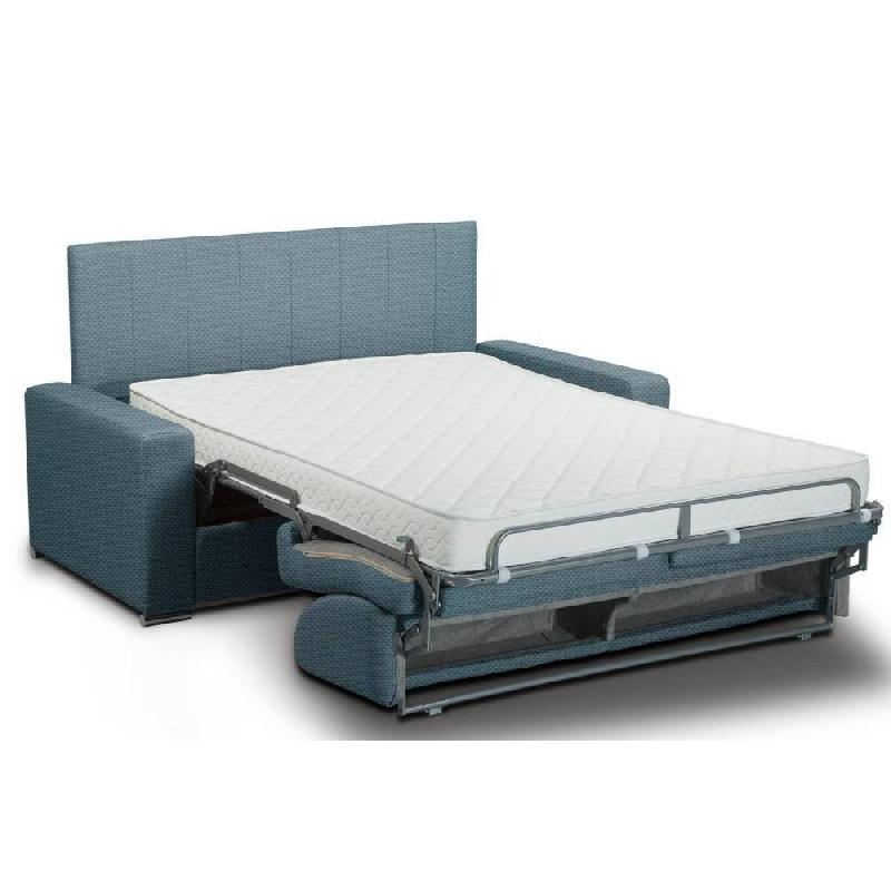 Canapé-lit convertible CanapExpress - 3 places - Matelas mémoire 22 cm - Tête de lit intégrée - Turquoise_1