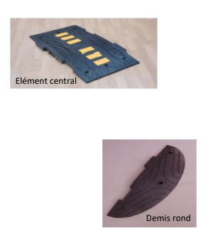 Ralentisseur en caoutchouc vulcanisé très résistant pour voies privées - Hauteur 70 mm - Limitation 15 Km/h_1