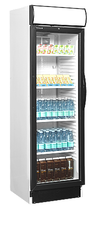 Réfrigérateur à boissons vitré avec canopée LED - 345 L - Blanc | Tefcold - CEV425CP2LEDL/H_1
