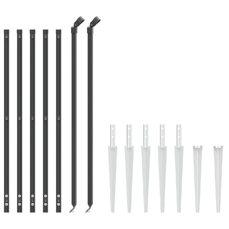 Vidaxl clôture en treillis métallique et ancrage anthracite 1,1x10 m 154242_1