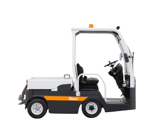 Chariot Tracteur Industriel électrique à 4 roues SIMAI TE 80IXB conçue pour des capacités de charge allant jusqu'à 8000 kg en Alpes -  disponible en achat neuf et en location de courte à longue durée_1