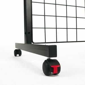 Support d'affichage autoportant avec roulettes freinées