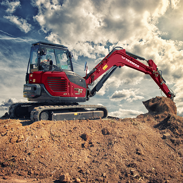 Midi-pelle zéro déport arrière ViO82 YANMAR - Stabilité optimale et force de levage exceptionnelle pour environnements urbains exigus_1