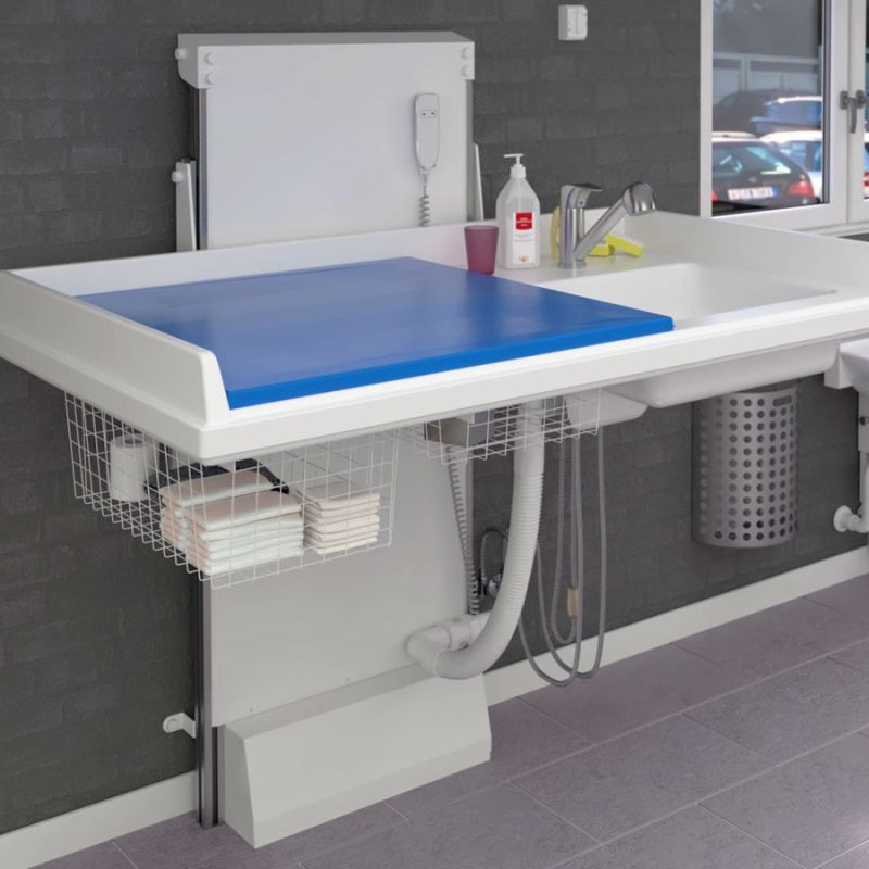 Table à langer pour handicapé - Granberg - électrique à hauteur variable, 140 cm de largeur avec lavabo à droite - 334-141_1