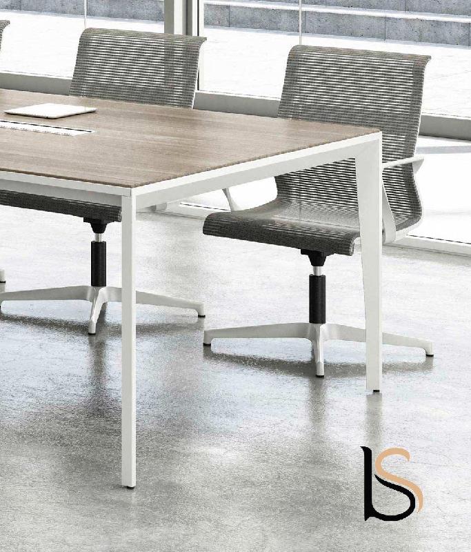 Table de réunion rectangulaire modèle X5 - Officity - 240, Blanc, Orme_1