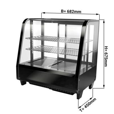 Vitrine réfrigérée positive à poser noire avec éclairage LED et vitre bombée - 100 L_1