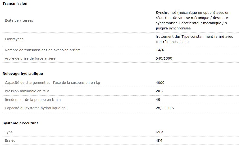 Belarus 952.5 - Tracteur agricole MTZ Belarus - Diesel 4 temps - 95,2 kW (70 c.v.) - Stage IIIB_1