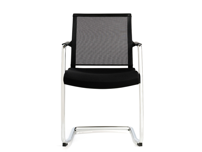 Lot de 2 sièges de réunion Adagio - dossier résille nylon - piètement luge acier chromé - empilable_1