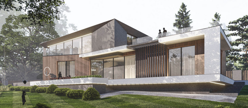 Maison préfabriquée à deux étages en acier - 370 m2 - 6 chambres ou 5 chambres et 1 bureau - ISK370_1