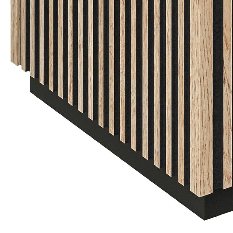 Podium haut Vertigo T01 MDF noir et chêne clair 45x45x60cm_1