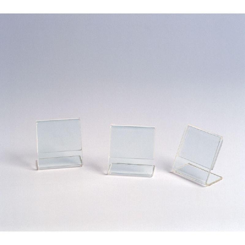 Porte étiquette plexi transparent 5x4,3 cm - Lot de 10 - Forme inclinée - Plexiglass 1.5mm_1