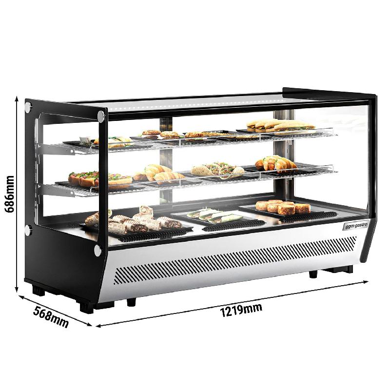Vitrine réfrigérée à poser noire avec éclairage LED - 200 L - 3 niveaux_1