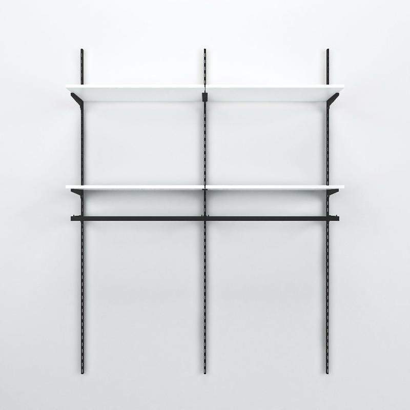 Élément suivant Cremablack 2 tablettes blanc + 1 penderie L90xH240cm_1