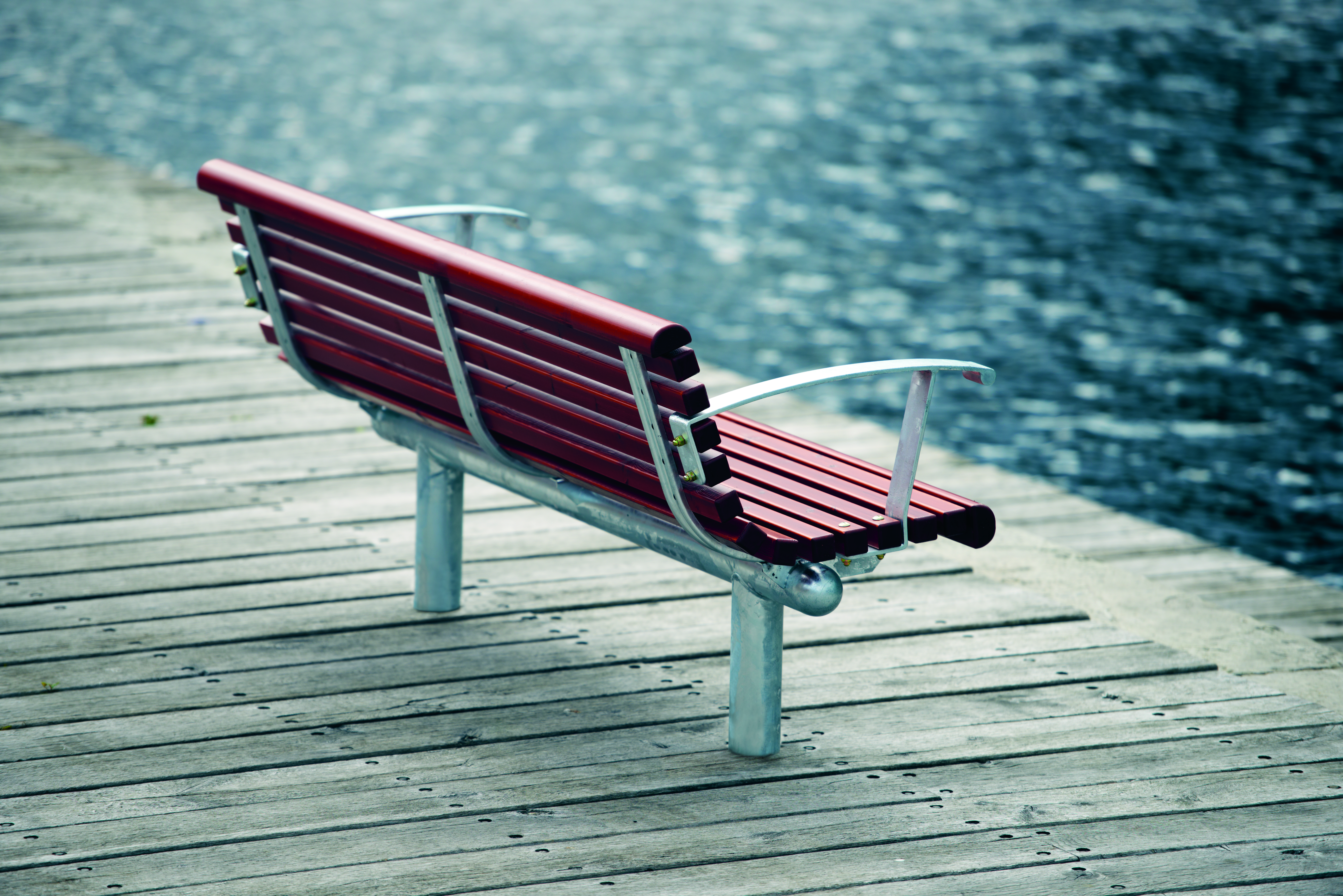 Banc public City Form réf 8042480 - Hags avec accoudoir - Brun/noir - Scellement béton_1