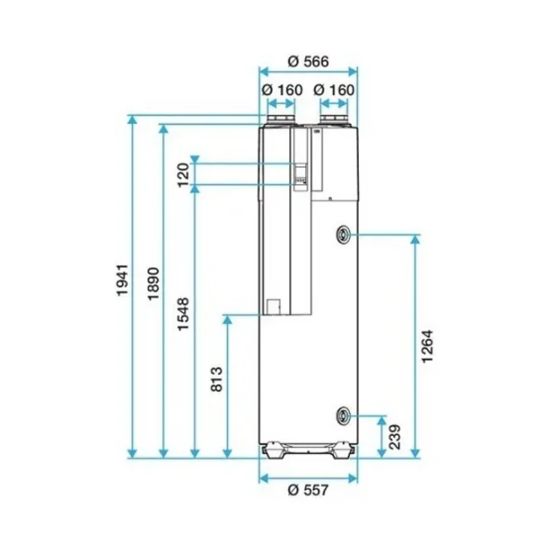 Chauffe-eau thermodynamique connecté T.Flow Hygro+ 200 L - Aldes - 11023384_1