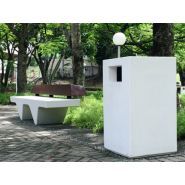 Versatil Plus - Poubelle publique Magourban - 65L - Béton préfabriqué Petra1 - Finition écaillée et imperméabilisée_0