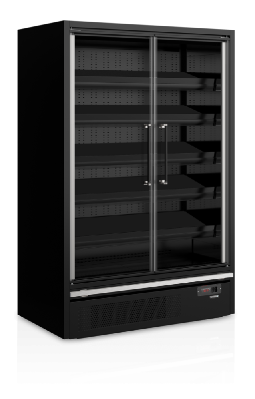 Vitrine réfrigérée pour supermarché à froid positif 1330mm Profondeur 740mm Galaxy+ GP14FGD Black TEFCOLD_1