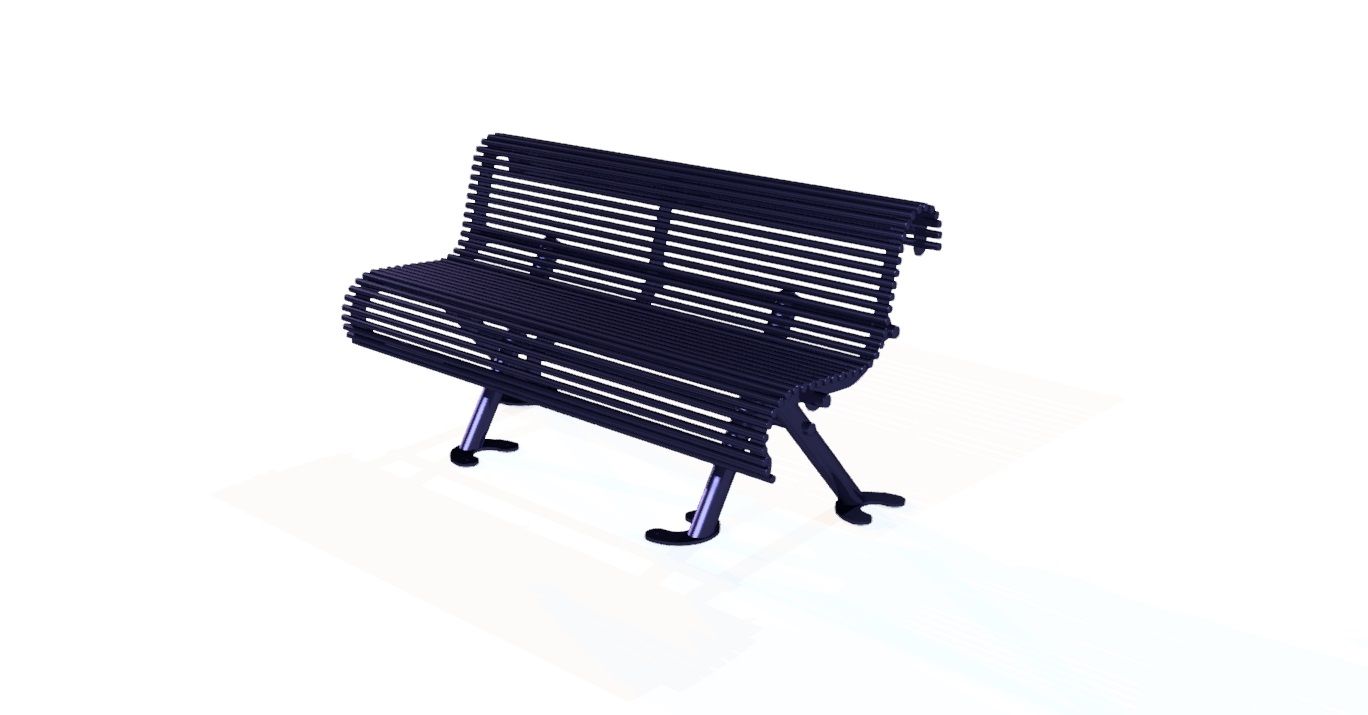 Banc en acier inoxydable à barreaux - Référence MUB33 - Fabriqué en Bretagne - Longueur 150 cm ou sur mesure_1