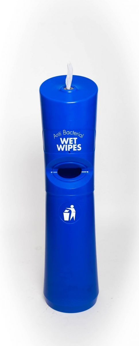 Borne d'accueil désinfection Covid - Distributeur de 1000 lingettes avec poubelle intégrée_2