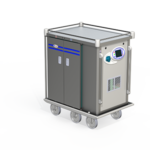 Chariot distribution de repas en inox sur plateau individuel pour maison de retraite ELECTRO CONTACT  - erg'elec 4g monobloc 24 NIVEAUX_1