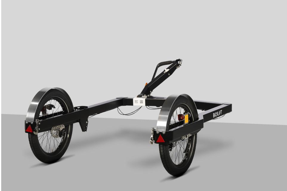 Remorque vélo avec système de levage breveté, idéale pour le transport de palettes jusqu'à 200?kg - BicyLift_1