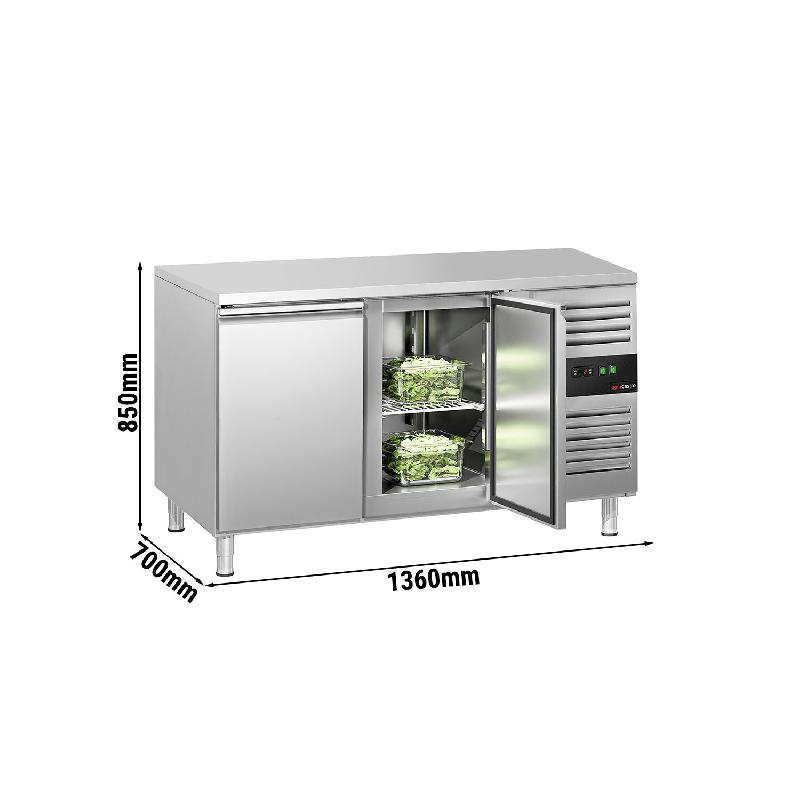Table réfrigérée professionnelle 2 portes - Froid ventilé | GGM - KTS147ND_1