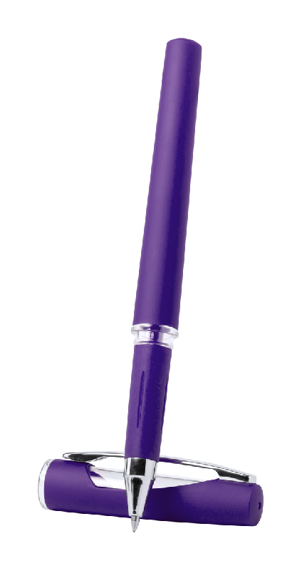 Stylo roller en plastique - encre bleue - couleur violet - 12 gr_1